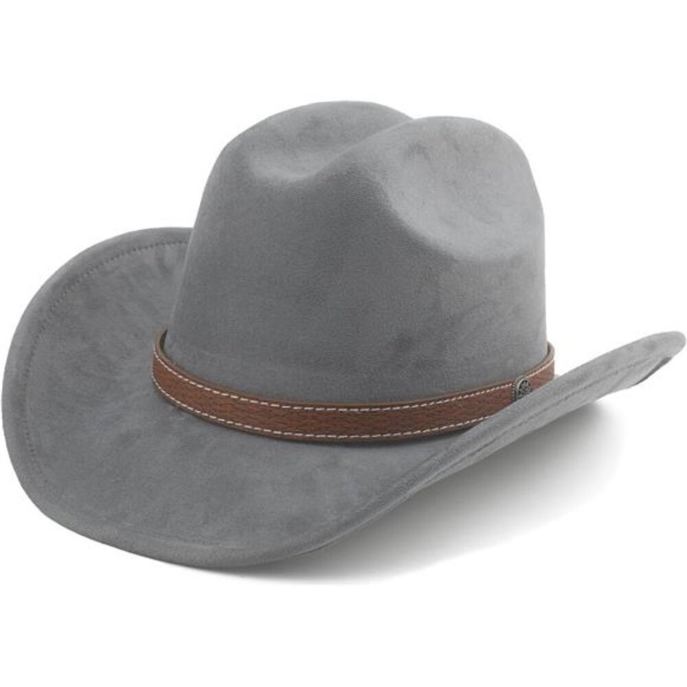 Western Cowboy Hat Wide Brim Grey